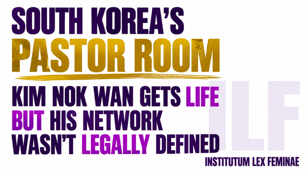 South Korea The Pastor Room. Kim Nok Wan. Institutum Lex Feminae